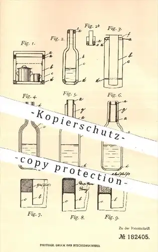 original Patent - Ottilie Beck / Massinger , Regensburg , 1904 , wärmeisolierende Gefäße aus Metall | Dewar - Weinholdt