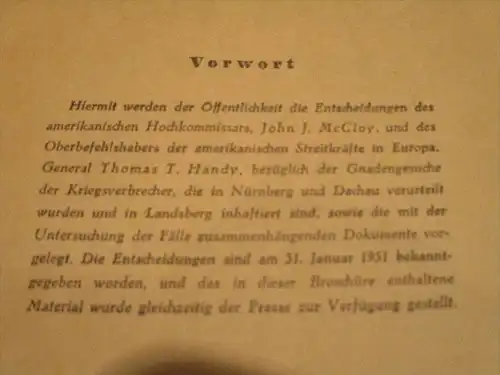 Kriegsverbrecherprozesse , Landsberg - Dokumentarischer Bericht 1951 , mit sämtlichen Strafen der Verurteilten !!!