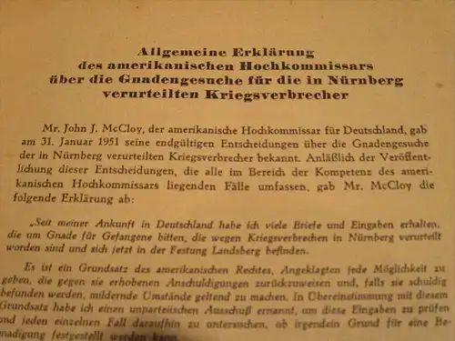 Kriegsverbrecherprozesse , Landsberg - Dokumentarischer Bericht 1951 , mit sämtlichen Strafen der Verurteilten !!!