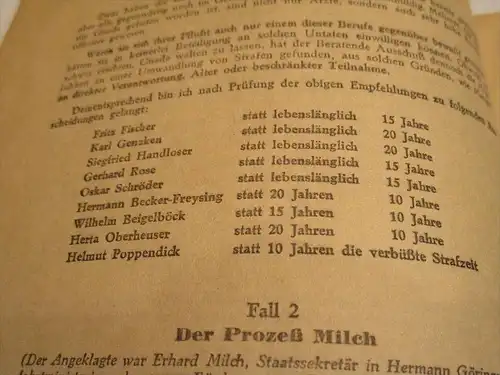 Kriegsverbrecherprozesse , Landsberg - Dokumentarischer Bericht 1951 , mit sämtlichen Strafen der Verurteilten !!!