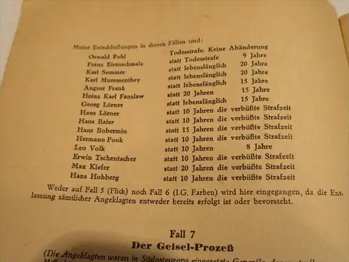 Kriegsverbrecherprozesse , Landsberg - Dokumentarischer Bericht 1951 , mit sämtlichen Strafen der Verurteilten !!!