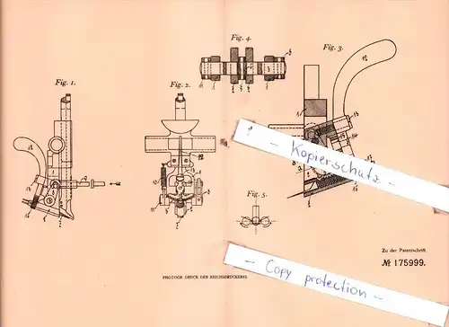 Original Patent  - Atlas-Werke, Pöhler & Co. in Leipzig-Stötteritz , 1905 , Aufzwickmaschinen !!!