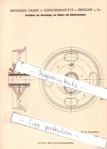 Original Patent  - Bernhard Osann in Concordiahütte b. Bendorf a. Rh. , 1898 , Giesserei !!!