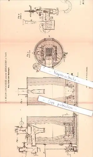 Original Patent  - J. A. Bellon-Lencauchez in Paris , 1897 , Neues System eines Gaserzeugers !!!