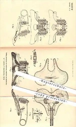 original Patent - Karl Thomann , Halle / Saale , verstellbarer Fahrradsattel , Sattel , Fahrrad , Fahrräder , Sattlerei