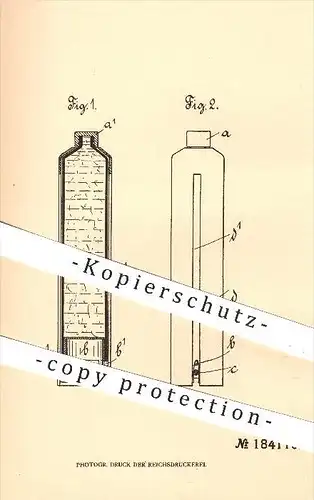 original Patent - Söhnlein & Queisser in Altona , 1905 , Tube mit Schutzhülse und Messeransatz am Boden , Tuben , Zinn !