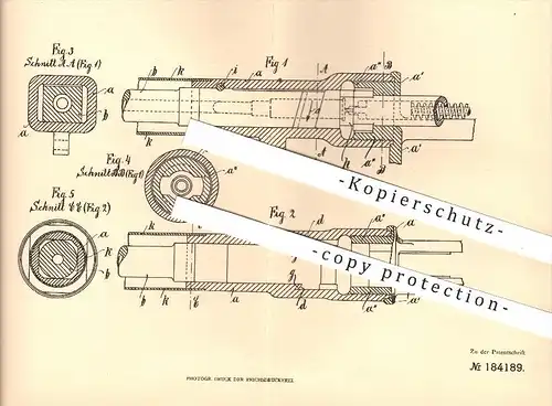 original Patent - Carl Fr. P. Stendebach , Leipzig Gohlis , 1905 , Verbindung von Rohr u. Hülse an Feuerwaffen , Waffen