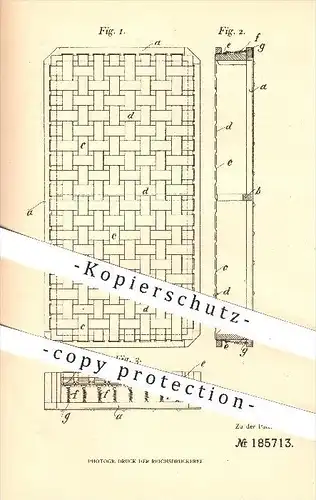 original Patent - Friedrich Buntenbeck , Elberfeld , 1906 , Boden für Matratzen , Feder , Federn , Bett , Wuppertal !!!