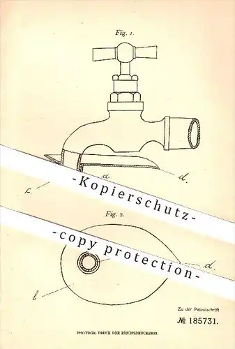 original Patent - E. Graffenberger , Freyer , Dresden , 1905, Abfangen von Tropfen am Zapfhahn , Ausschank , Gastronomie