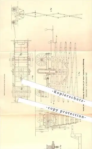 original Patent - Jos. Esselbach in Dresden , 1879 , Feuerleiter , Leiter , Feuerwehr , Nürnberger Schere , Rettung !!!