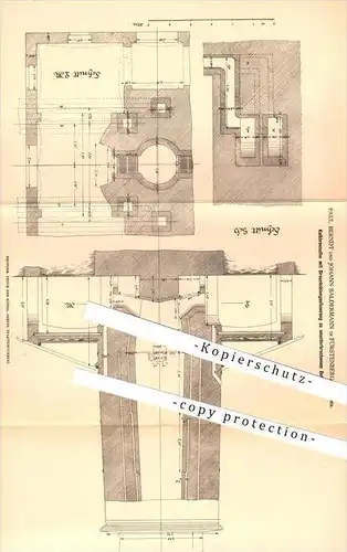 original Patent - Paul Berndt u. Johann Baldermann , Fürstenberg a. d. Oder , 1878 , Kalkbrennofen , Ofen , Braunkohle !