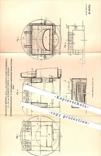 original Patent - M. Berendt , Max du Roi Droege , E. Hadenfeldt , Dr. Jur. J. Semler , Hamburg , 1892 , Kessel , Dampf