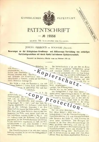 original Patent - Joseph Perroud in Boghari , Algier , 1881 , Vorrichtung zum Abfeuern von Geschützen , Waffen , Gewehr