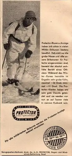 original Werbung - 1939 - PROTECTOR , Militär-Ski , Gebirgsjäger !!!