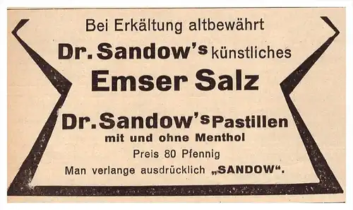 original Werbung - 1928 - Bad Ems , Emser Salz , Arzt , Apotheke !!!
