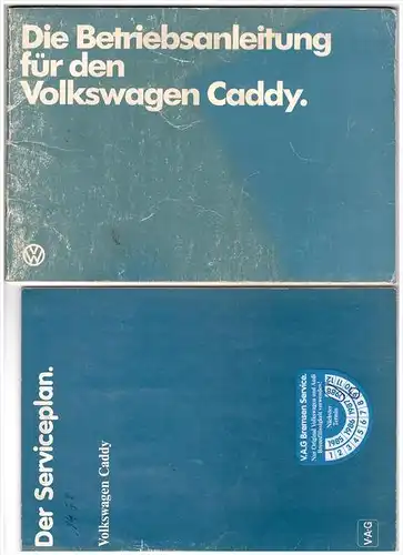 Betriebsanleitung , Handbuch - VW Caddy 1982 , komplette Mappe mit Serviceplan und VAG Service !!!