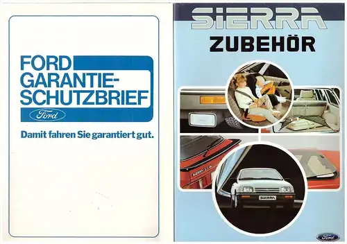 Betriebsanleitung , Handbuch - Ford Sierra 1985 , komplette Mappe , mit Zubehörprospekt !!!