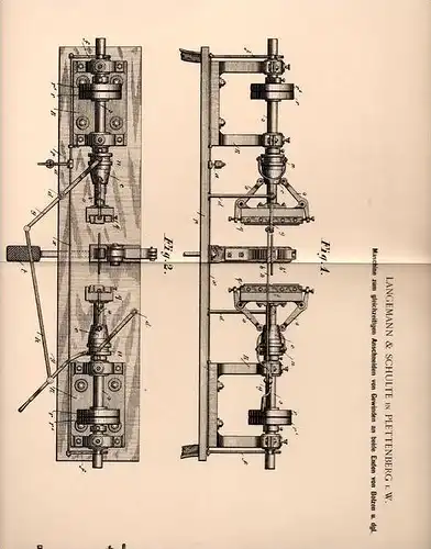 Original Patentschrift - Langemann & Schulte in Plettenberg i.W. , 1900 , Maschine zum Schneiden von Gewinde !!!