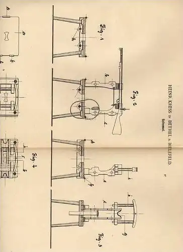 Original Patentschrift - H. Kress in Bethel b. Bielefeld ,1903, Schemel für Koppelzeug , Gewehr , Marine , Heer  Uniform