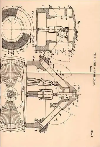 Original Patentschrift - Panzer , Kampfpanzer , 1900 , P. Hesse in Düsseldorf !!!