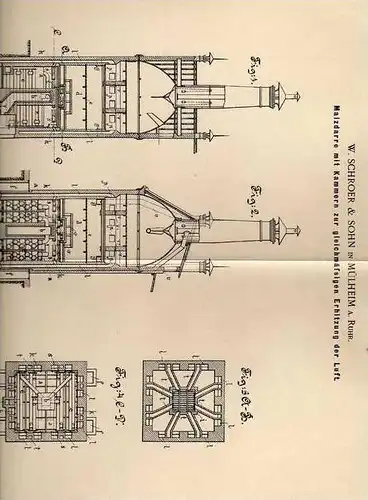 Original Patentschrift - W. Schroer in Mülheim a. Ruhr , 1900 , Malzofen , Malzdarre , Malz  !!!