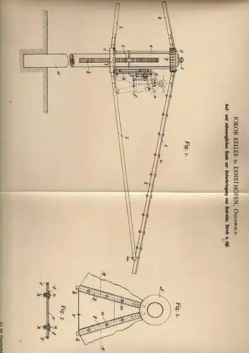 Original Patentschrift - J. Keller in Ernsthofen b. Modautal , Odenwald , 1900 , Dach für Stroh und Getreide !!!