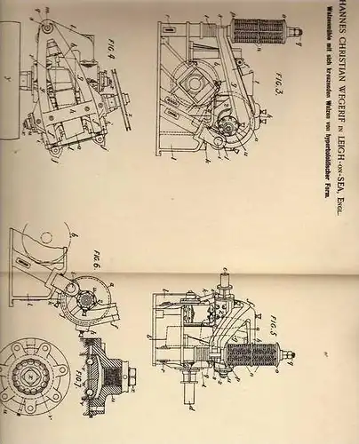 Original Patentschrift - J. Wegerif in Leigh on Sea , 1900 , Walzenmühle , Mühle , Windmühle !!!