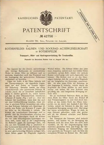 Original Patentschrift - Soolbad AG in Rothenfelde ,1887 , Trockenofen Vorrichtung , Apparat !!!