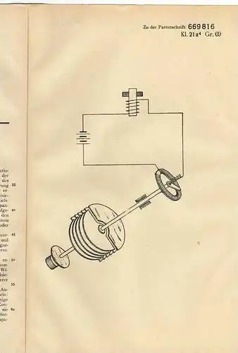 Original Patentschrift - AEG in Berlin , Rundfunkempfänger , Volksempfänger 1935 !!!