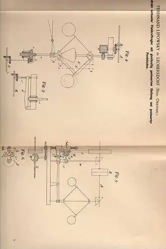 Original Patentschrift - Fliehkraftregler , Technik , 1899 ,F. Lipowsky in Leobersdorf , Österreich  !!!