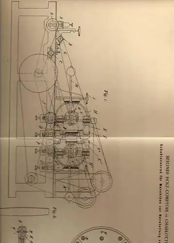 Original Patentschrift - Holz - Comptoir Berlin in Charlottenburg , 1899, Maschine zur Bierfass Herstellung , !!!