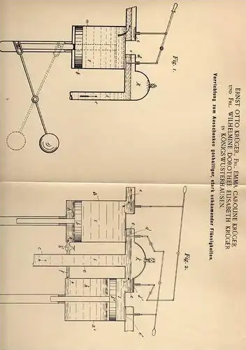 Original Patentschrift - Ausschankvorrichtung für Bier ,1899 , E. Krüger in Königswusterhausen , Kneipe , Bar !!!