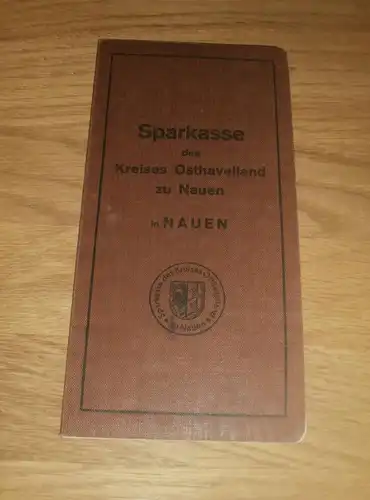 altes Sparbuch Nauen , 1937 - 1944 , Karl Wiesenthal , Maschinist , Sparkasse , Bank !!!