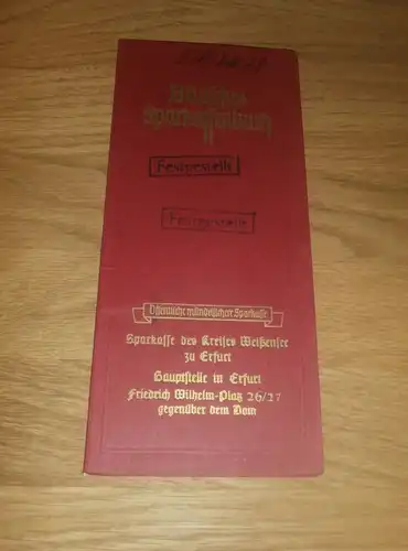 altes Sparbuch Erfurt , 1941 - 1945 , Elfriede Taucher , geb. Walpuske, Sparkasse , Bank !!!