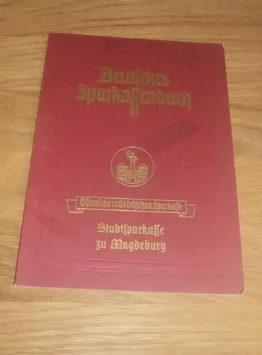 altes Sparbuch Magdeburg / Alt Salbke , 1944 - 1945 , Richard Richter , Reichsbahn , Sparkasse , Bank !!