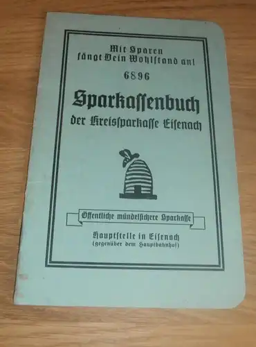 altes Sparbuch Eisenach , 1940 - 1944 , G. Lenik , Sparkasse , Bank !!!