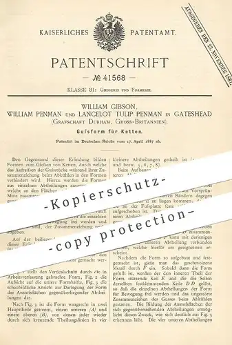 original Patent - William Gibson , William Penman , Lancelot Tulip Penman , Gateshead , Durham , England | Ketten - Guss