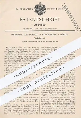 original Patent - Hermann Ganswindt , Berlin Schöneberg , 1895 , Trethebelwerk | Hebelwerk , Pedal , Automobil , Motor