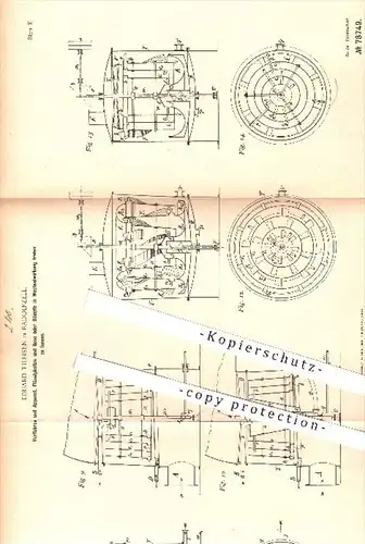 original Patent - E. Theisen , Radolfzell 1892 , Apparat, um Flüssigkeiten , Gase o. Dämpfe in Wechselwirkung zu bringen