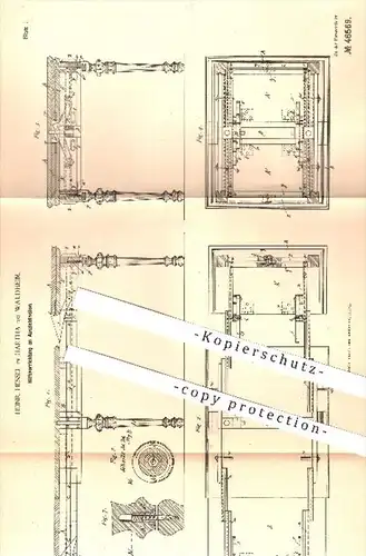 original Patent - Heinr. Hessel , Hartha /Waldheim , 1888 , Hilfsvorrichtung am Ausziehtisch | Tisch , Tische , Möbel !