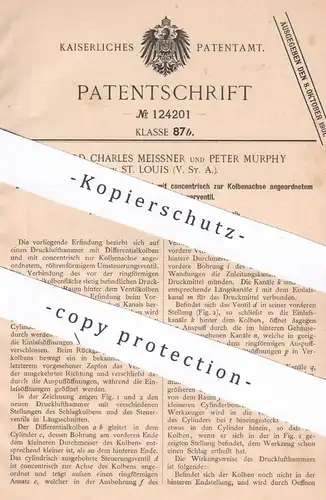 original Patent - Edward Charles Meissner , Peter Murphy , St. Louis , USA , 1899 , Druckluftkammer | Kolben | Motor !!