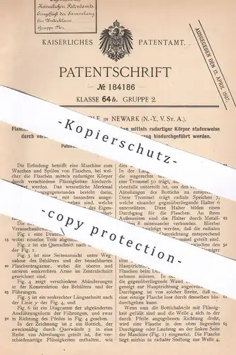 original Patent - Philip D. Laible , New York , USA , 1906 , Flaschenwaschmaschine | Flaschen waschen | Reinigung , Glas