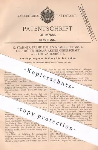 original Patent -  C. Stahmer , Eisenbahn-, Bergbau- u. Hüttenbedarf AG Georgmarienhütte | Verriegelung für Schranken