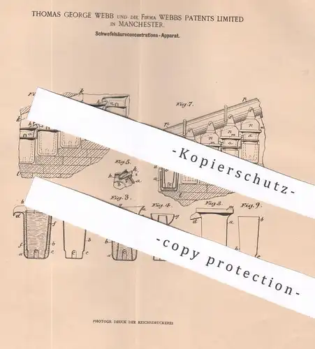 original Patent - Thomas George Webb & Webbs Patents Ltd. , Manchester , England | 1901 | Schwefelsäure - Konzentration