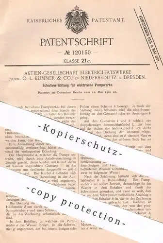 original Patent - AG Elektricitätswerke vorm. O. L. Kummer & Co. , Dresden , 1900 | Elektr. Pumpwerk | Pumpe , Pumpen