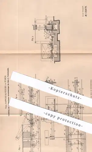 original Patent - Rappold & Steiger , Zürich , Schweiz , 1901 , Bewegung von Trockengut in Trockenkanal | Trocknung !!