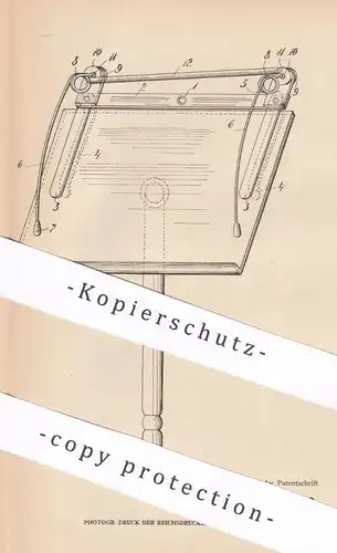 original Patent - Rudolf Carlo , Wien , Österreich , 1906 , Festhalten von Notenblättern | Notenpult , Noten - Pult !!!