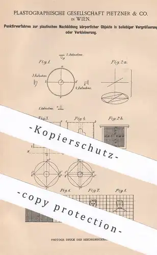 original Patent - Plastographische Ges.Pietzner & Co. Wien Österreich , 1899 , Punktierverfahren für Plastiken | Modell