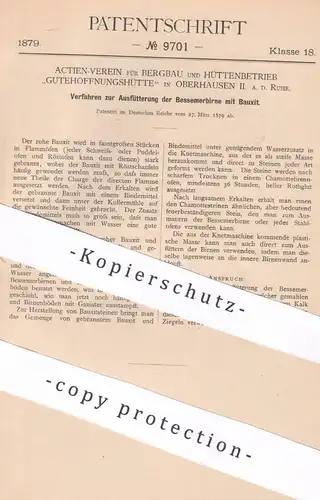 original Patent - AV für Bergbau & Hüttenbetrieb Gutehoffnungshütte , Oberhausen II. / Ruhr | Bessemerbirne mit Bauxit !