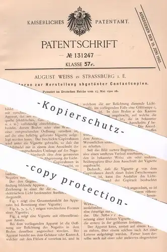 original Patent - August Weiss , Strassburg / Elsass , 1900 , Laterne zur Herst. von Kontaktkopien | Gas , Petroleum !!